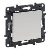 NILOE STEP Выключатель кнопка одноклавишный 6А автоматические клеммы, Цвет Алюминий