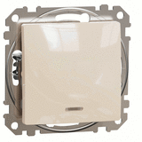 Выключатель проходной 1-кл. с подсветкой (сх.6), Sedna Design (Бежевый)