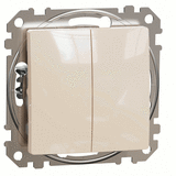 Выключатель проходной 2-кл. (сх.6+6), Sedna Design (Бежевый)