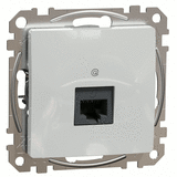 Розетка компьютерная 1*RJ45 cat.5e UTP не экранированная, Sedna Design (Алюминий)