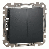 Выключатель 2-кл. (сх.5), Sedna Design (Черный)