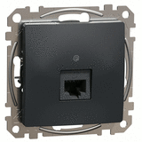 Розетка компьютерная 1*RJ45 cat.5e UTP не экранированная, Sedna Design (Черный)