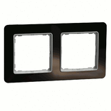 Рамка 2-місна, Sedna Elements (скло чорне)