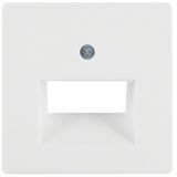 Центральна пластина для розетки UAE 2 канальна Berker Q.1/Q.3/Q.7/Q.9, полярний білий оксамит 14096089