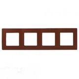 672574 Рамка 4-постовая Etika (какао) Легранд