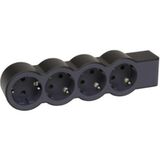 Удлинитель СТАНДАРТ 4х2К+Заземление розеток, 16 А, без кабеля, цвет Черный Legrand 694576