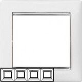 Рамка 4-местная Валена цвет: белый / серебро