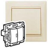 вимикач двох клавішний (сх.5) з індикатором Валена колір: слонова кістка