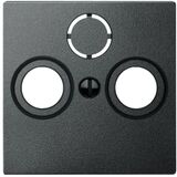 SYSTEM M накладка для антенних розеток Роз'єм TV-FM-SAT АНТРАЦИТ Schneider Electric Merten MTN297514