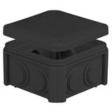 IB401 Коробка распределительная 90х90х52мм накладная черная самозатух. полипропилен 850 С IP55 UNIKA PLANK Electrotechnic