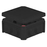 IB601 Коробка распределительная 114х114х57мм накладная черная самозатух. полипропилен 850 С IP55 UNIKA PLANK Electrotechnic