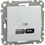 USB розетка, Sedna Design & Elements, тип A+C, 3A, 21 Вт, белый Schneider Electric SDD111405