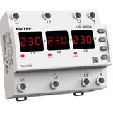 Трехфазное реле напряжения VP-3F63А M6R Термозащита, TrueRMS 63А 6 модулей  DigiTOP