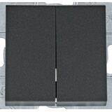 Выключатель кнопка 1-тактовый 2-клавишный Lumina, черный, 10АХ/230В Hager WL0143