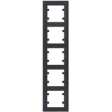Рамка 5X вертикальна, Lumina-Intens, чорна Hager WL5653