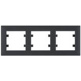Рамка 3X горизонтальна, Lumina-Intens, чорна Hager WL5733