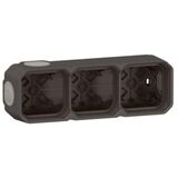 Коробка накладная 3-постовая горизонтальная/вертикальная, цвет Антрацит ЕІВ PLEXO IP55 NEW Legrand