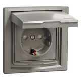 Розетка з з/к 16A шт. та кришкою IP44 Asfora (бронза) Schneider Electric EPH3100369