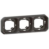 PLEXO Рамка-супорт 3-постова горизонтальна/вертикальна вбуд., колір Антрацит