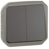 PLEXO Перемикач/кнопка двоклавішний 10А механізм, колір Антрацит