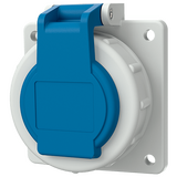 Силовий роз'єм 16A2p+E 230V розетка SCHUKO панельна IP68 синя Меннекес