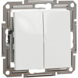 Выключатель двухклавишный 10 A 250V AC 2300 Вт без рамки Белый Asfora Schneider Electric EPH0370121