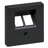 SYSTEM M Лицьова накладка для розетки Роз'єм RJ11 або RJ45 похила Чорний Schneider Electric Merten MTN298014