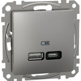 USB розетка, Sedna Design & Elements, тип A+C, 3A, 21 Вт, алюминий Schneider Electric SDD113405