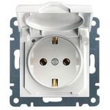Розетка с з/к с крышкой Lumina Белая 16А/230В Hager WL1150