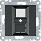 Панель двойная для розетки RJ12/RJ45 Lumina, черная Hager WL2323