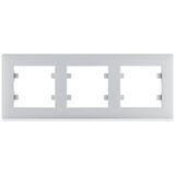 Рамка 3X горизонтальна, Lumina-Intens, срібна Hager WL5732