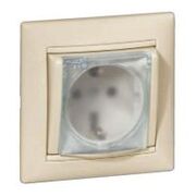 Розетка электрическая с заземлением с крышкой IP44 Valena (слоновая кость)
