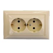 Розетка электрическая двойная с заземлением Valena (слоновая кость)