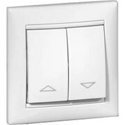 Вимикач жалюзі подвійний механічне блокування (білий)