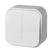 Вимикач двоклавішний 10А 250 В Forix (Quteo) (білий)