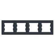 Рамка 4 местная Asfora Антрацит