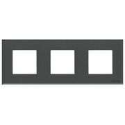 Рамка 3 поста скло графіт Zenit