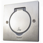 Розеточный блок напольный 2 мод., нержавеющая сталь квадратный Legrand