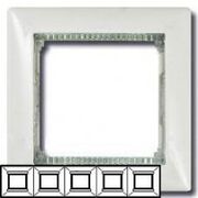 Рамка 5-местная Валена цвет: белый / кристал