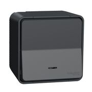 Кнопковий вимикач з підсвіткою у зборі IP55, для поверхневого монтажу, чорний, Mureva Styl Schneider Electric