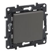 NILOE STEP Выключатель кнопка одноклавишный 6А автоматические клеммы, Цвет Сталь