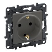 NILOE STEP Розетка силовая 2К+З 16А, 250 В винтовые клеммы, Цвет Сталь
