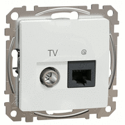 Розетка комп'ютерна 1*RJ45 категорія 5E UTP Білий Sedna Design