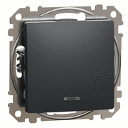 Вимикач 1-кл. з підсвіченням (сх.1), Sedna Design (чорний)