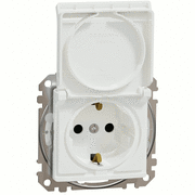Розетка з з/к 16A, шт. та кришкою IP44, Sedna Design (білий)