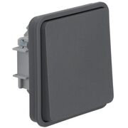 Механизм переключателя с клавишей для поверхностного/скрытого монтажа Berker W.1, серый матовый Hager 6130763515