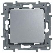 Одноклавишный выключатель самозажим.. Etika (алюминий) 672401