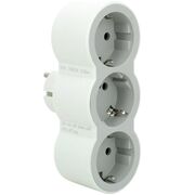 Блок СТАНДАРТ 3х2К+З фронтальні розетки, колір Білий/Сірий