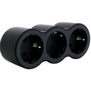 Блок СТАНДАРТ 3х2К+З фронтальні розетки, колір Чорний