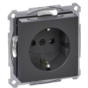 System M Механизм розетки с заземлением 16А 250 V AC с накладкой цвета антрацит MTN2301-0414 Schneider Electric Merten